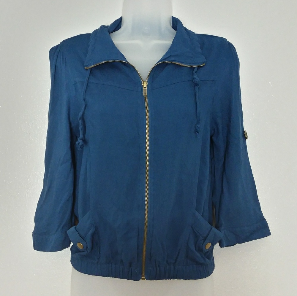 AMERICAN RAG Zip Up Collared 3/4 Sleeve Jacket